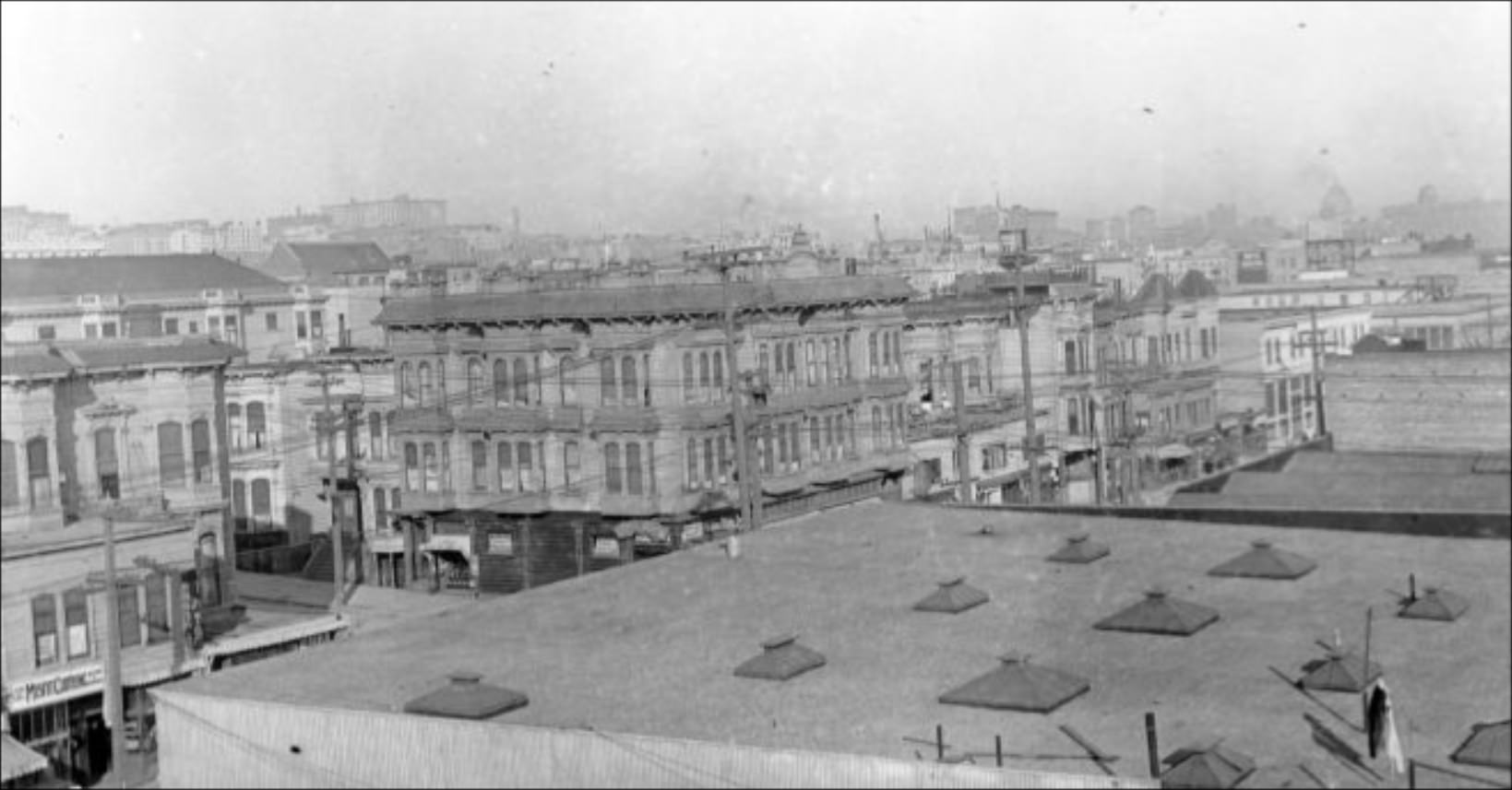 #110 View of McAllister Street from the roof of John Swett School, 1912.