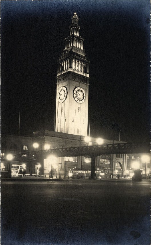 #12 Ferry Building at night, starting from 1917.
