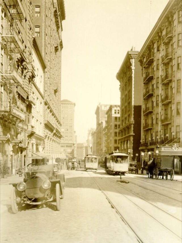 #18 Geary near Mason Street, circa 1910.