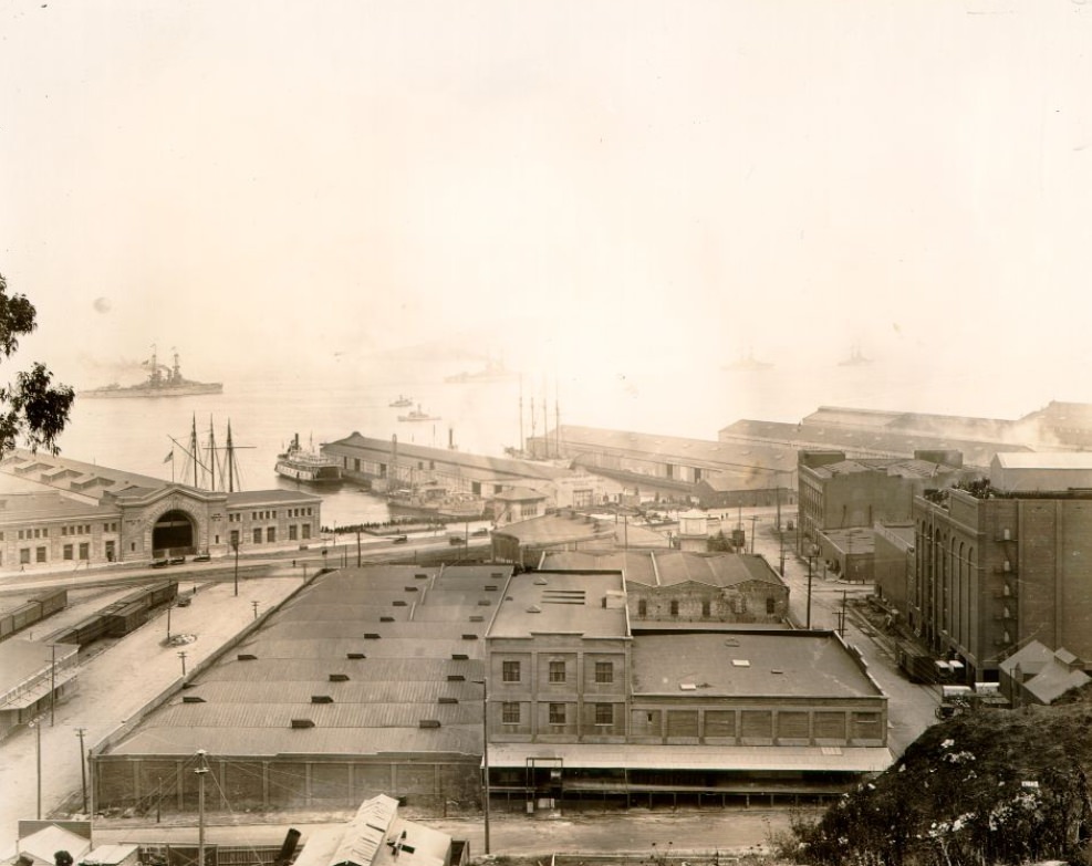 #38 View of San Francisco waterfront from Telegraph Hill, 1918.