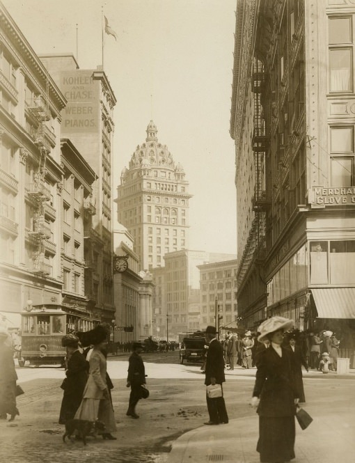 #46 O’Farrell Street east of Stockton, early 20th century.