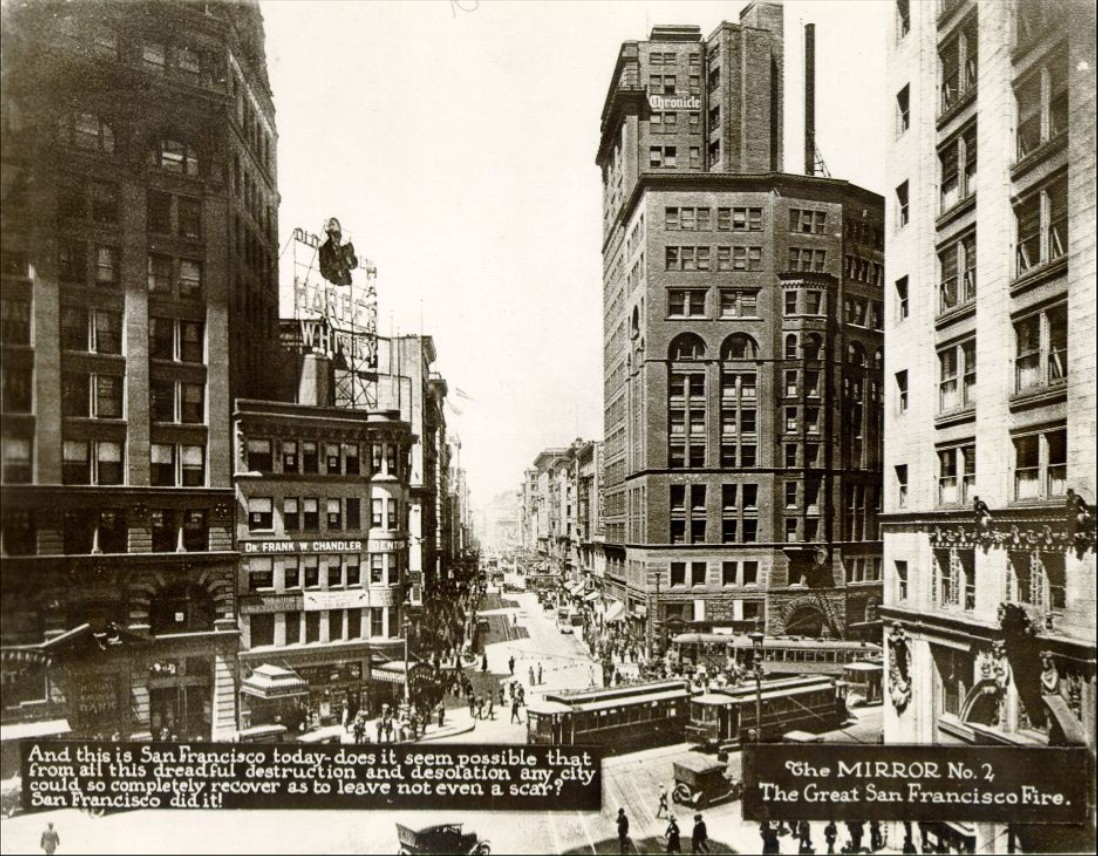 #77 Kearny Street, north from Market Street, in the 1910s.