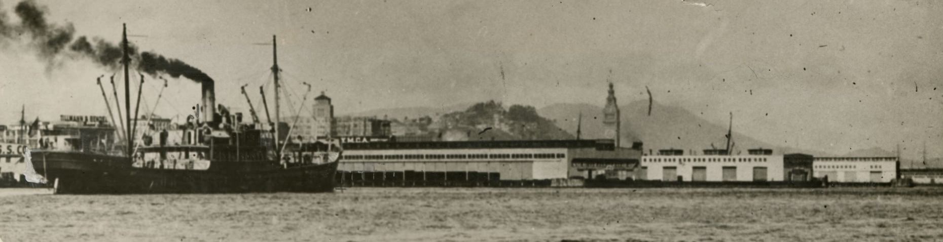 #89 View of San Francisco waterfront from the bay in the 1910s.