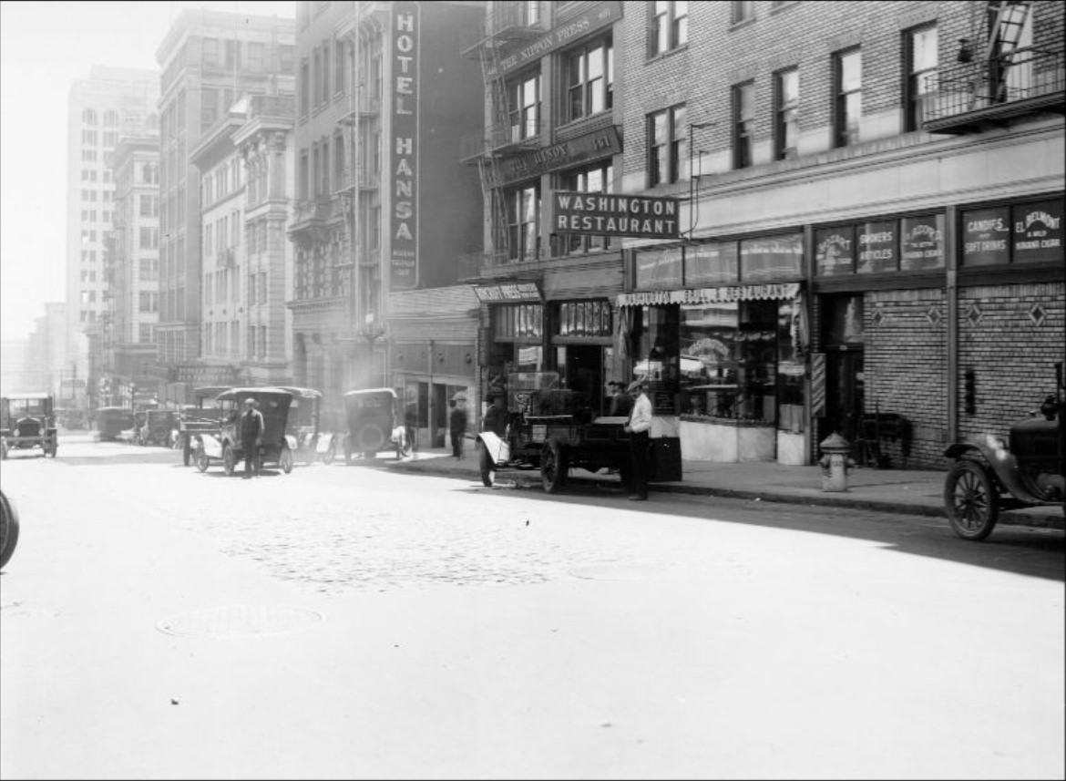 #90 Bush Street between Grant Avenue and Kearny in the 1910s.