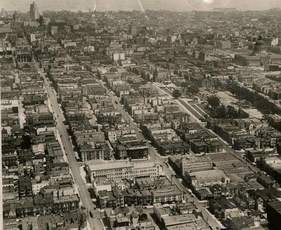 #181 Aerial view of the Western Addition district, 1927