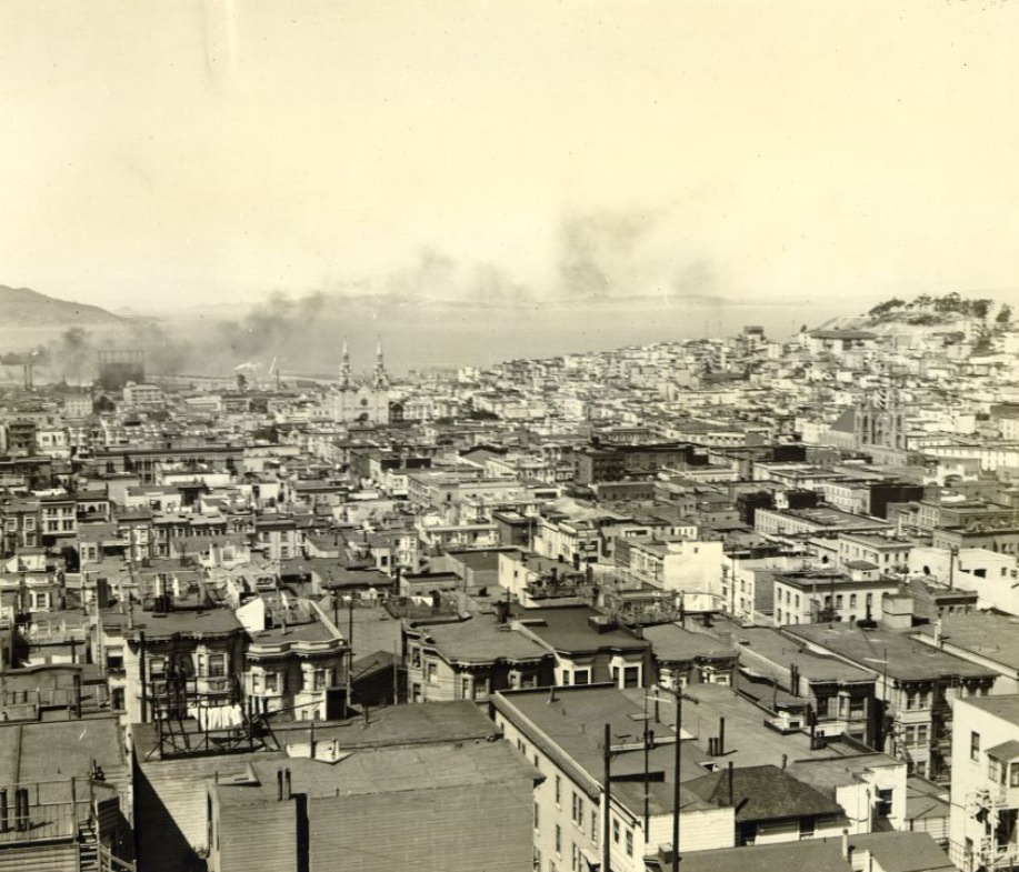 #182 North Beach from the Fairmont Hotel in the mid-1920s