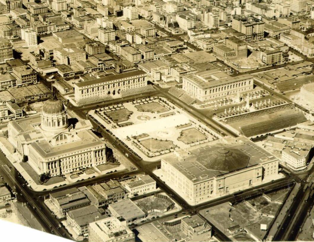 #26 Aerial view of Civic Center in the 1920s