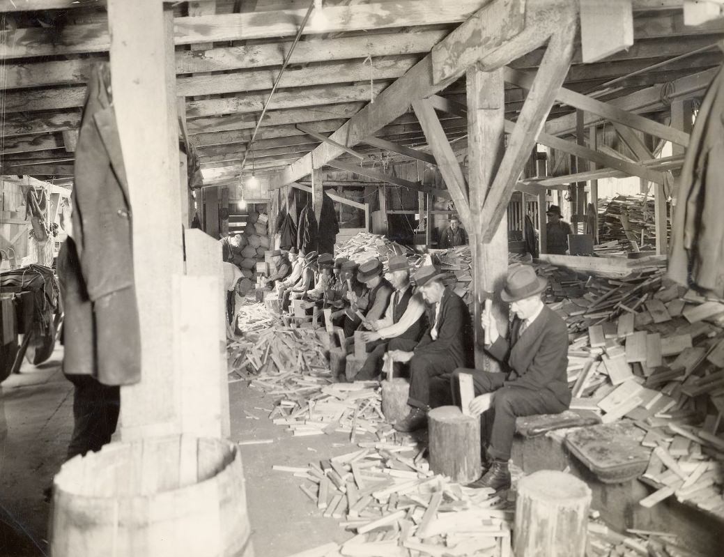 #93 Men at Salvation Army woodyard, 1928
