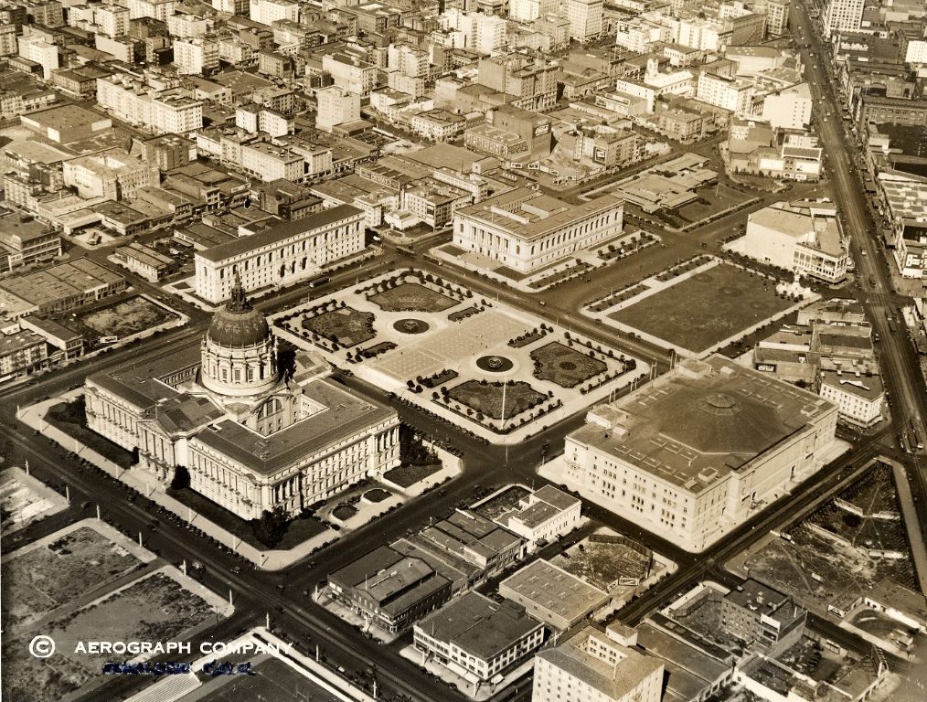 #132 Aerial view of the Civic Center in the 1920s