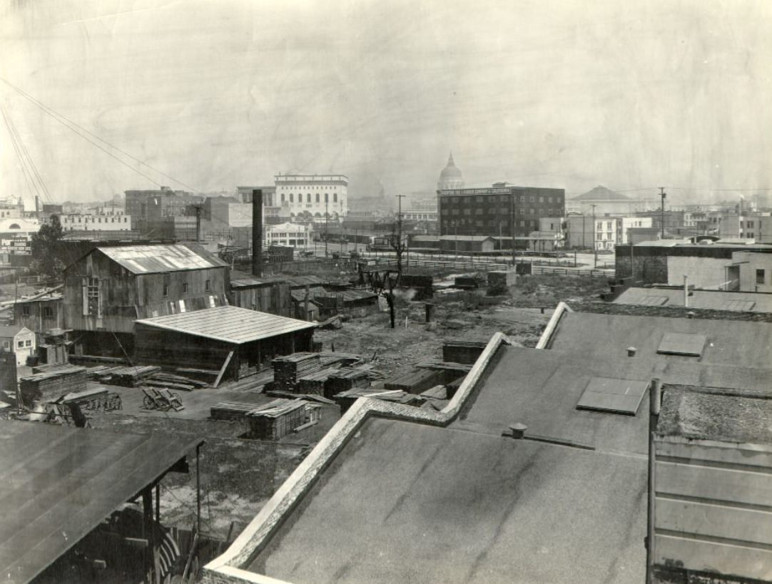 #209 Proposed Route of Way Van Ness Avenue Extension from Roof near Howard and 13th Street, 1921