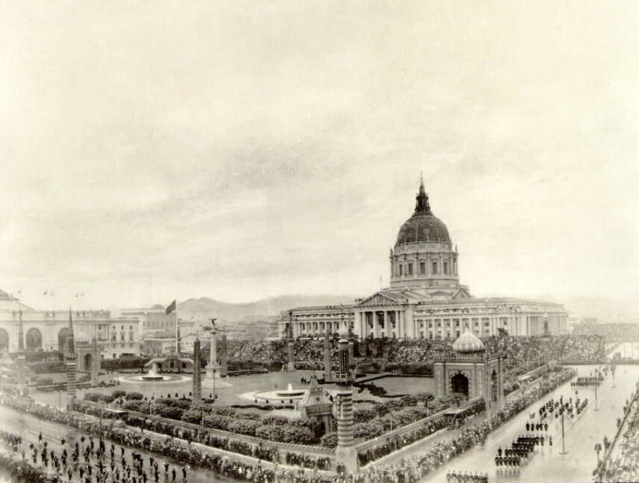 #77 Shriners Convention Parade at Civic Center Plaza in the 1920s.