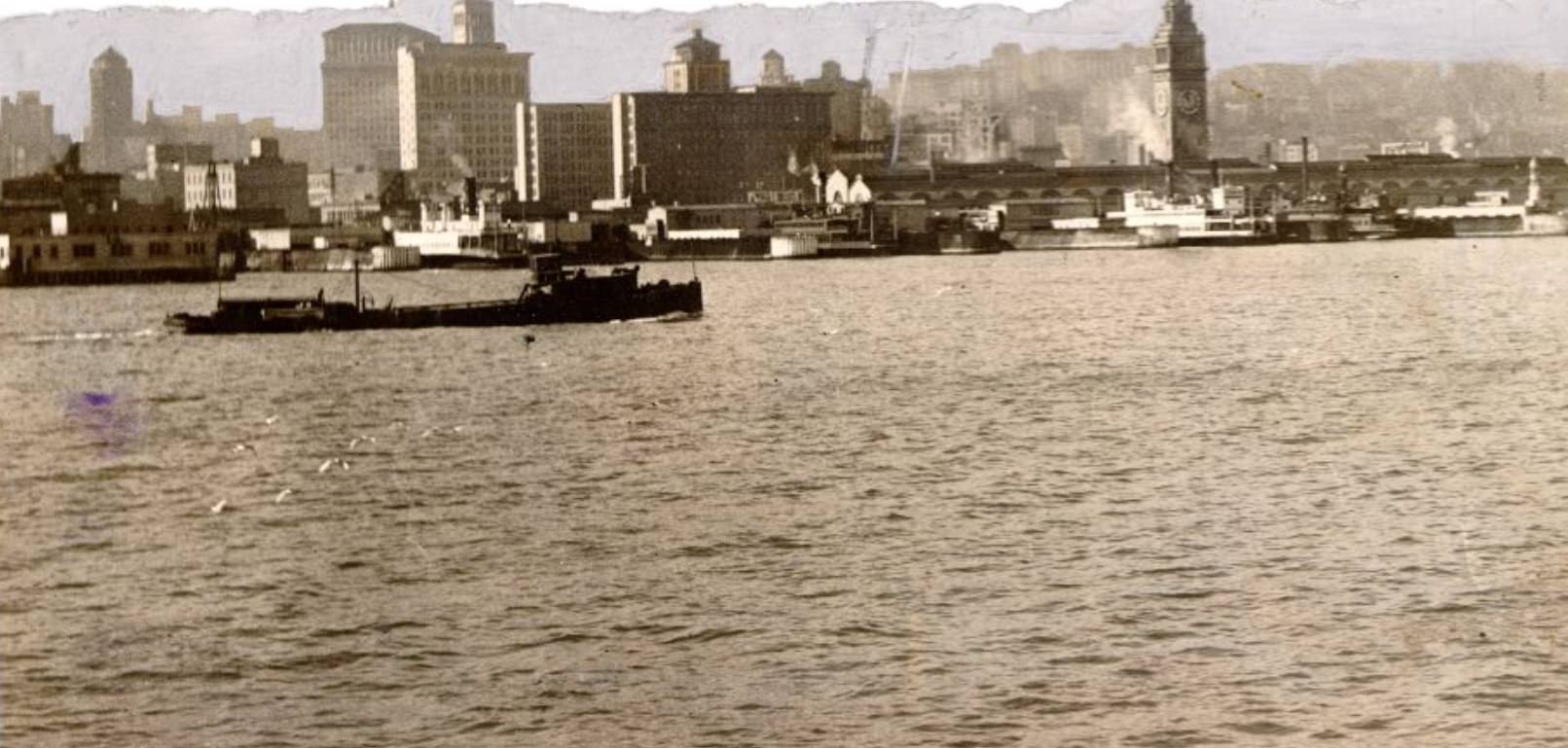 #82 View of the shoreline from the bay in 1946.
