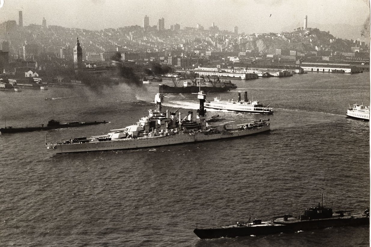 #116 The USS Colorado in the Bay with the city in the background, 1934