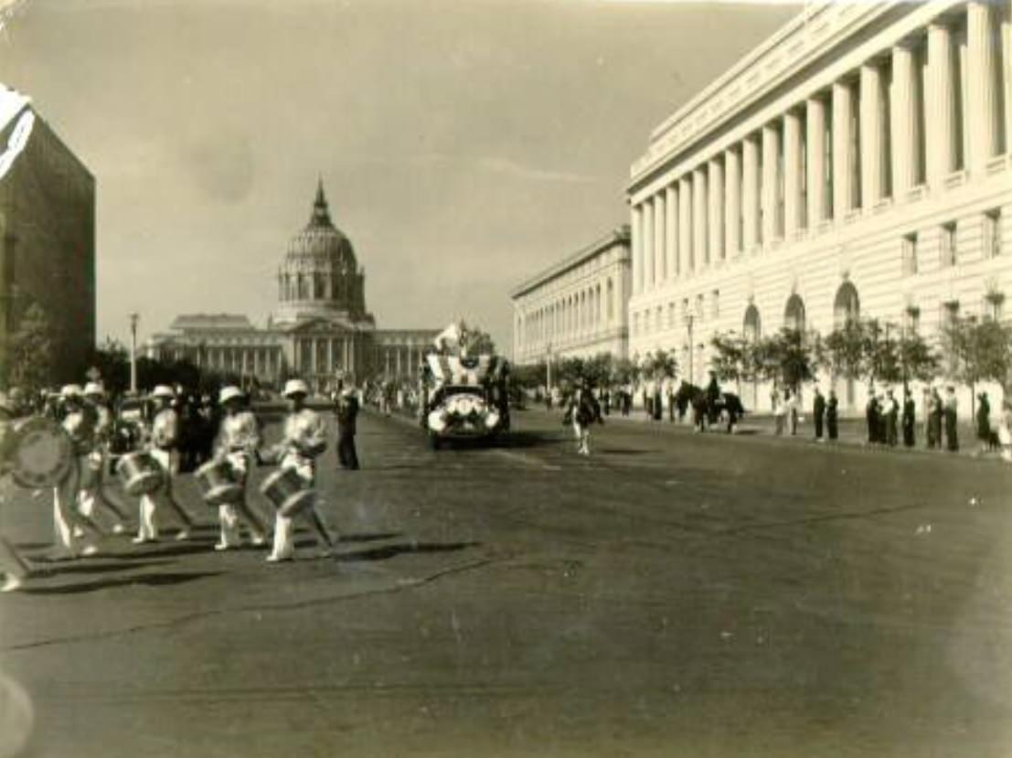 #137 Parade, Civic Center in the 1930s