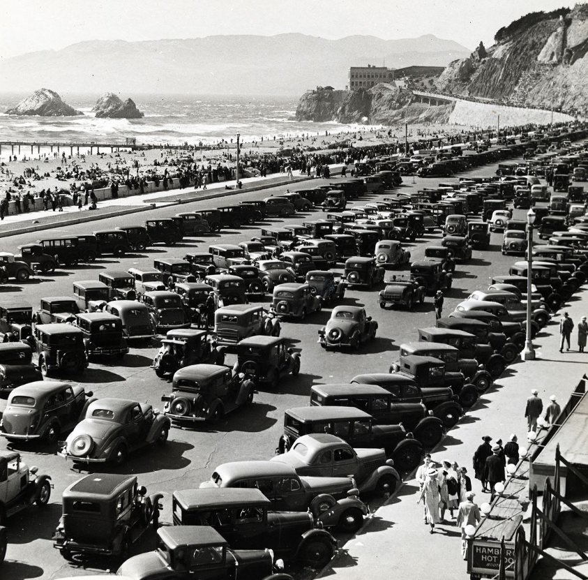 #154 Crowds at Ocean Beach, 1936