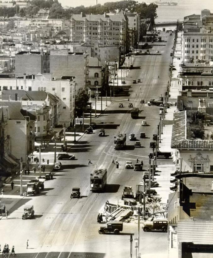 #166 Van Ness Avenue overlooking the bay, 1936