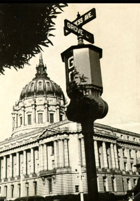 #186 Intersection of Van Ness Avenue and Grove Street with City Hall in the background, 1937