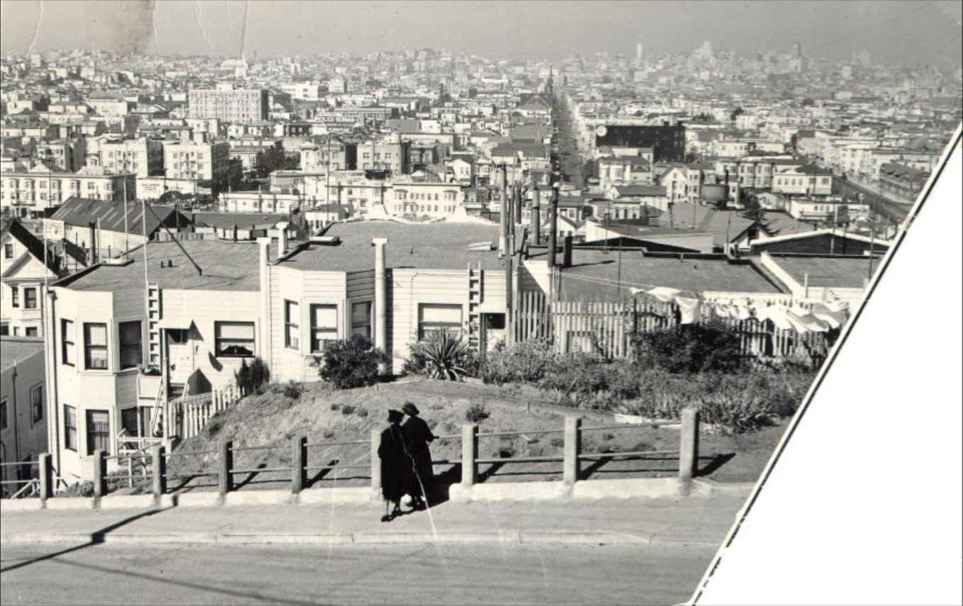 #27 Two women walking in the Mission district, 1937