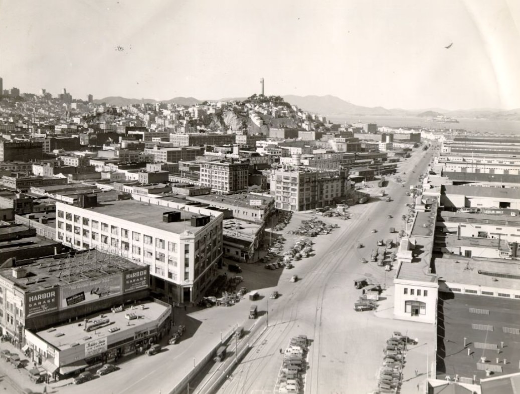#63 View of Telegraph Hill and the Embarcadero from the Ferry Building, 1939
