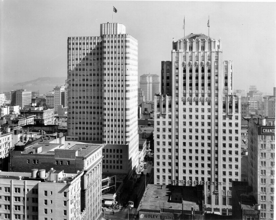#68 View of downtown skyline, looking east, in the 1930s