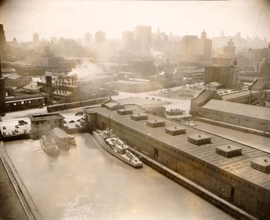 #75 View of the waterfront, 1938