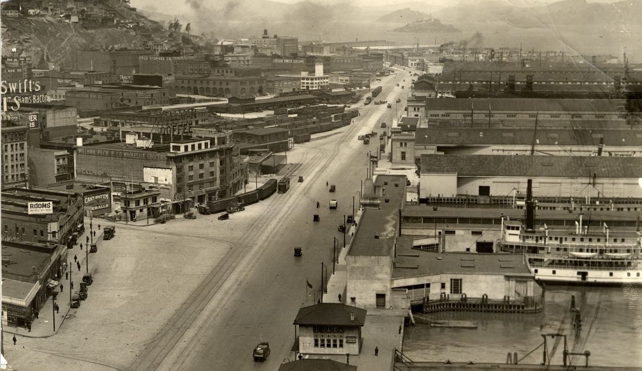 #76 View along the Embarcadero looking northwest in the 1930s