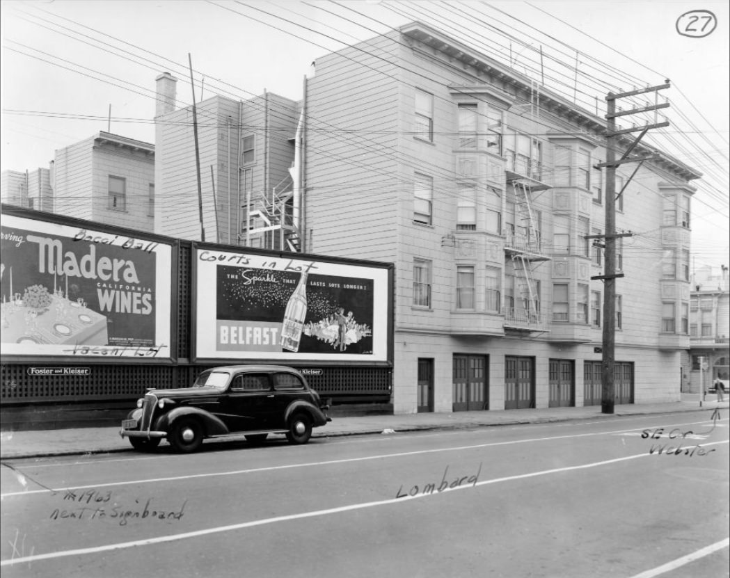 #91 1900 block of Lombard Street between Buchanan and Webster streets, 1939