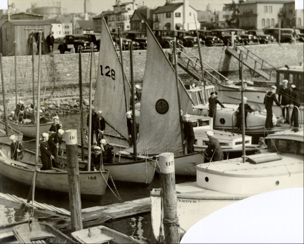 #99 Sailors hanging out in the Marina’s Yacht Harbor, 1935
