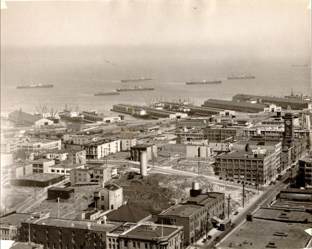 #103 View of the waterfront looking out towards the Bay, 1934