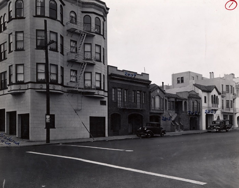 #145 Southwest corner of Lombard and Broderick streets, 1939