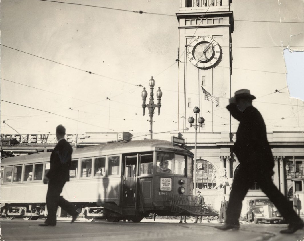 #48 Streetcar in front of the Ferry Building, 1934