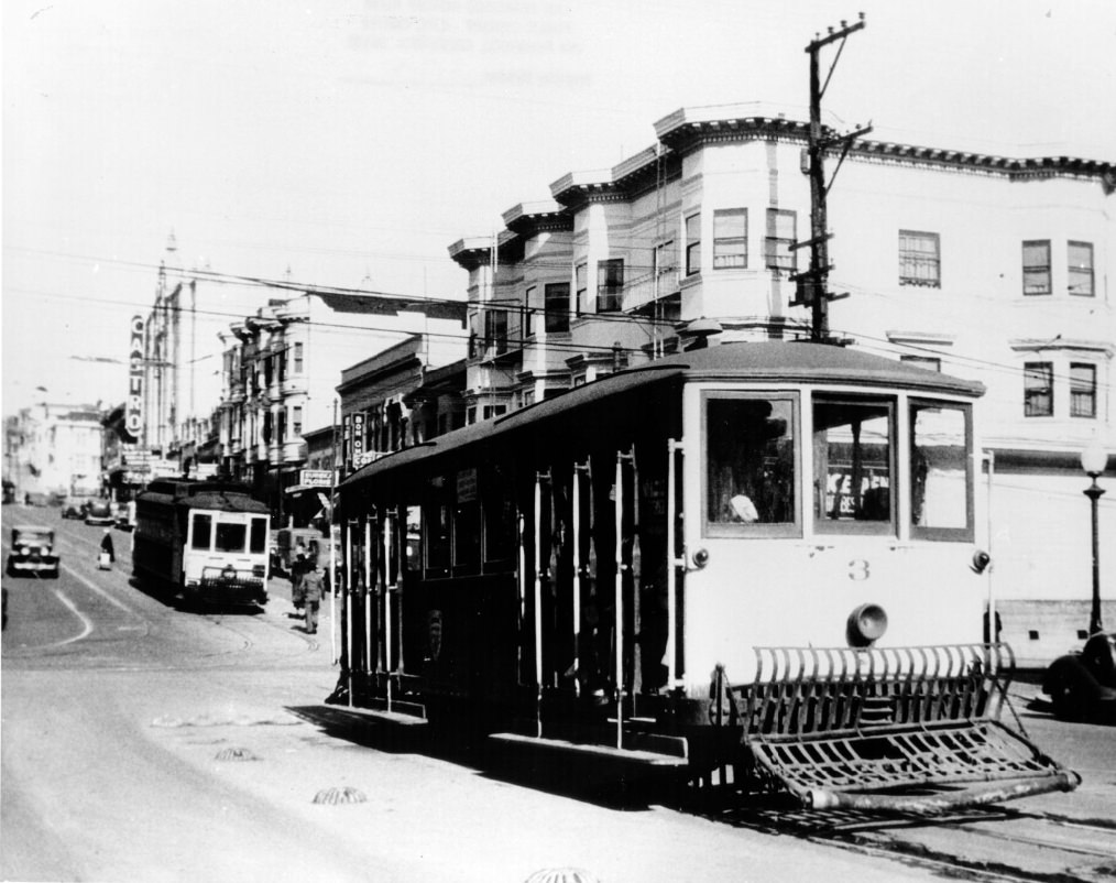 #65 Castro Street cable car in the 1930s
