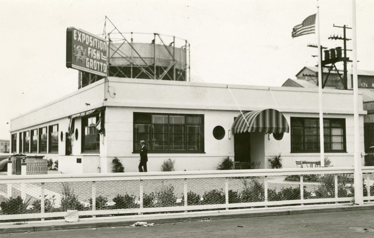 #70 Exterior of Exposition Fish Grotto at Fisherman’s Wharf, 1937