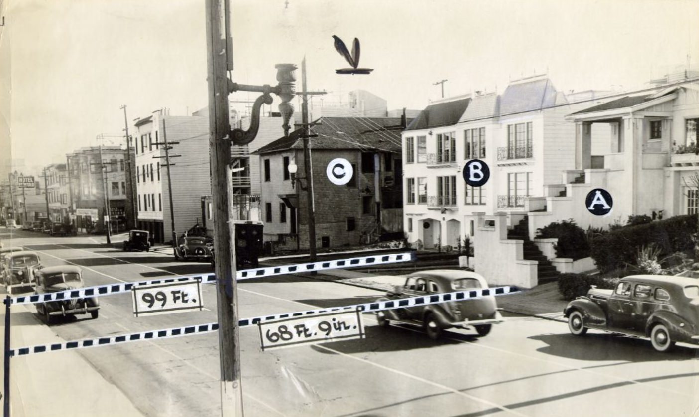 #99 Lombard Street looking east from Broderick, 1940