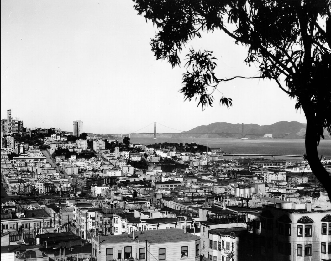 #137 View of San Francisco’s Marina District and Golden Gate Bridge, 1940s