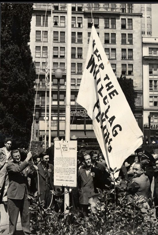 #253 Raising the white flag in Union Square Park, 1944