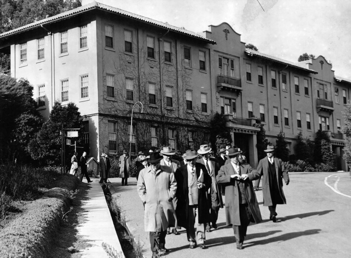 #273 San Francisco civic and civil leaders inspect Fort McDowell’s hospital on Angel Island, 1948