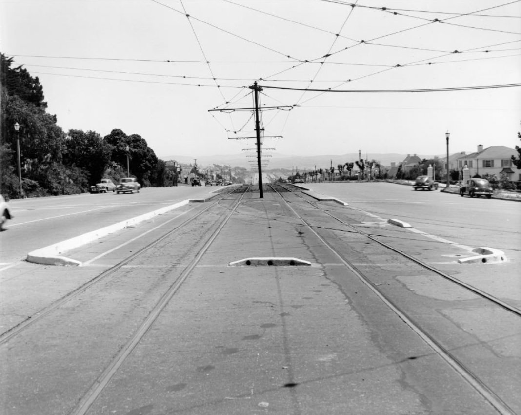 #1 Tracks along Junipero Serra Boulevard, 1948