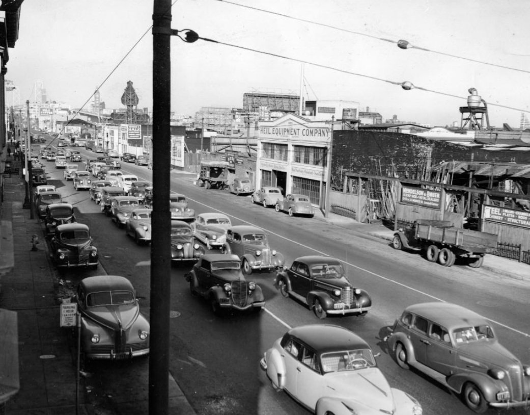 #9 Harrison Street looking toward Fifth Street from Sixth, 1944