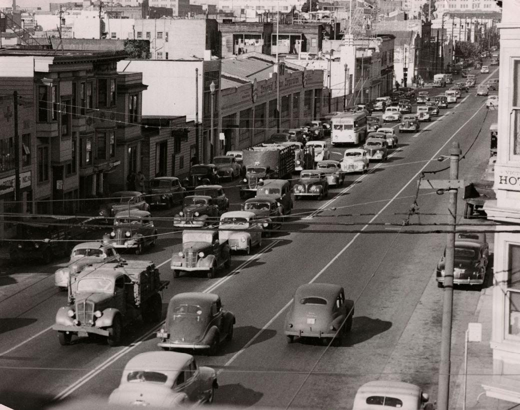 #12 View of Harrison Street from 5th Street, 1944