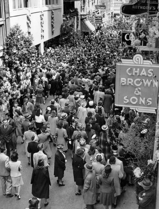 #36 “Spring Comes to Maiden Lane” festival crowds, 1946