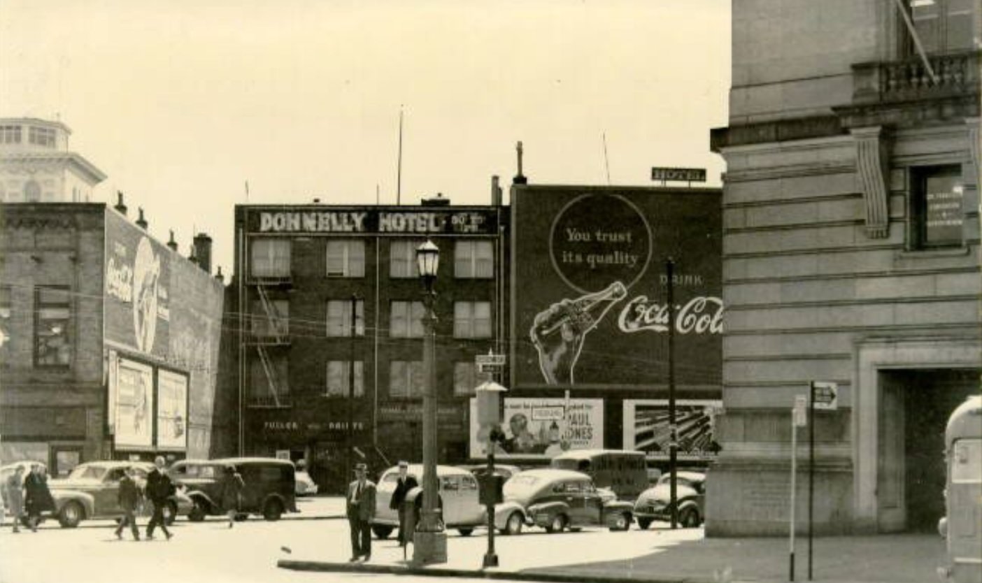 #62 Civic Center district at Larkin & Grove Street, 1945