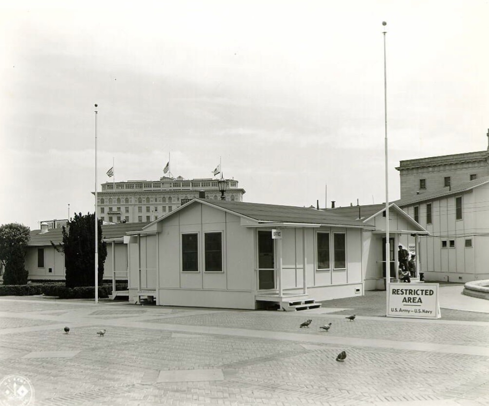 #158 Temporary Barracks in the Civic Center Plaza, 1940s