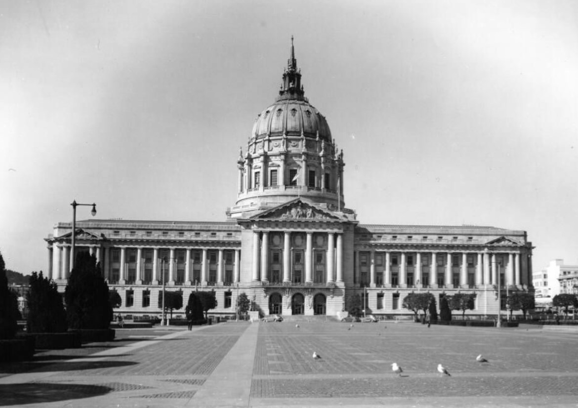 #174 City Hall and Plaza, 1940s