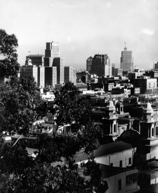 #176 San Francisco skyline from Russian Hill, 1943