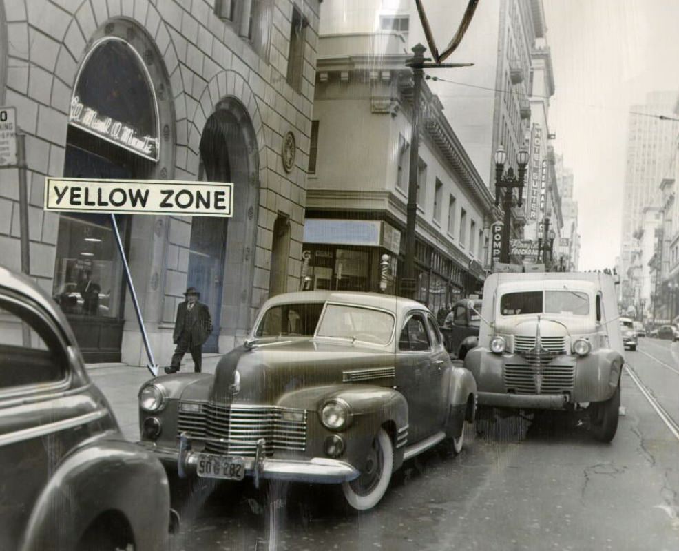 #122 Truck parked illegally on Sutter near Montgomery Street, 1950.