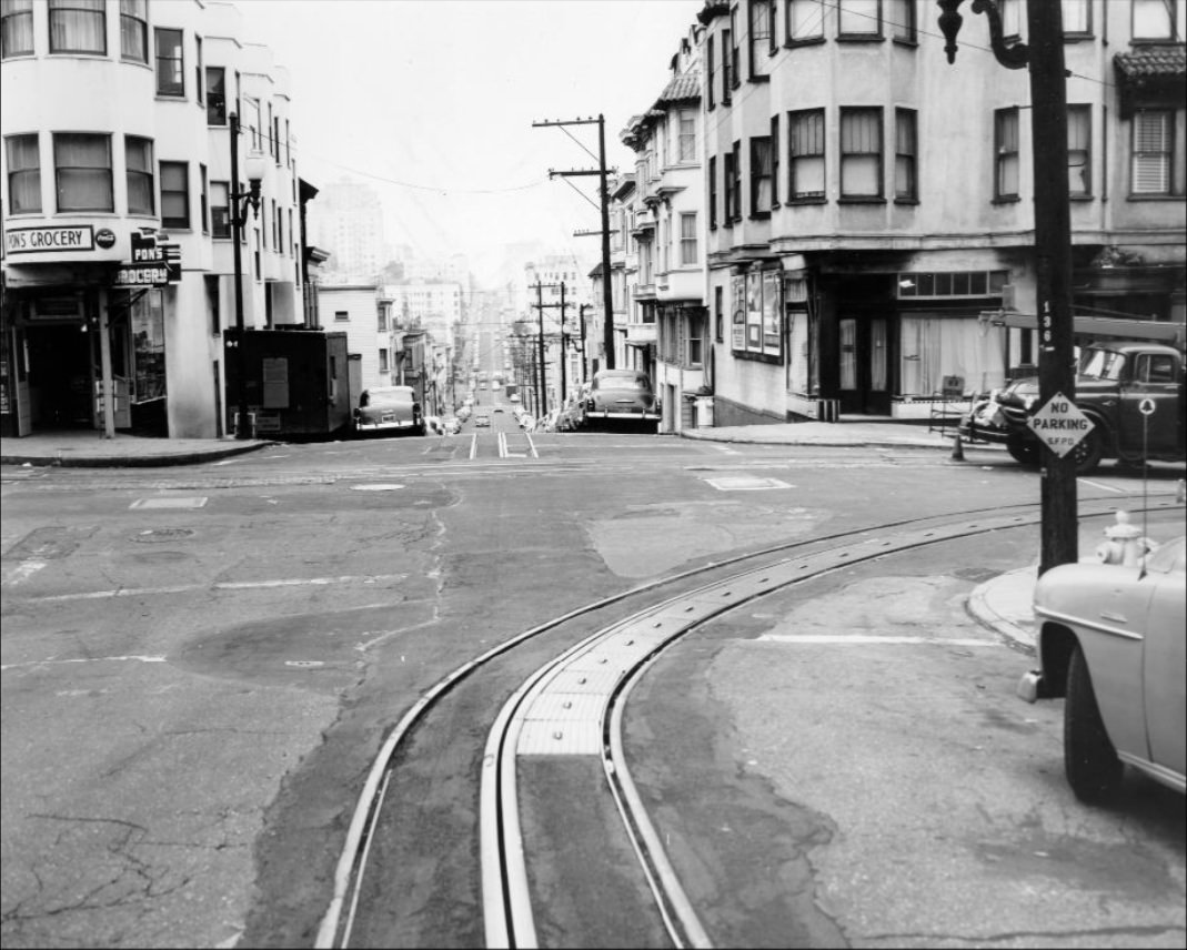 #142 Jackson and Hyde Streets, 1957.