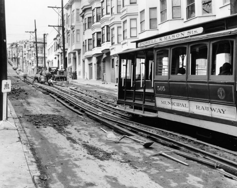 #196 Jackson Street between Powell and Mason, 1953.