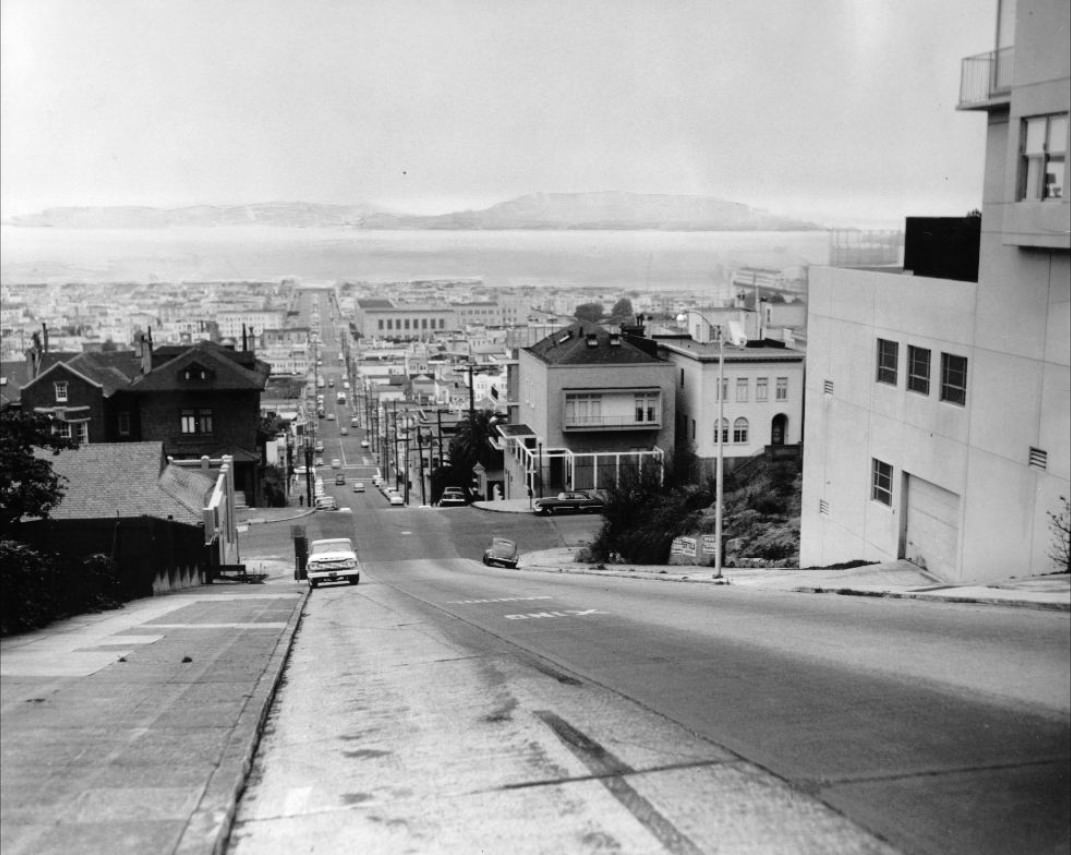 #204 Fillmore Street hill between Vallejo and Green streets, 1959.