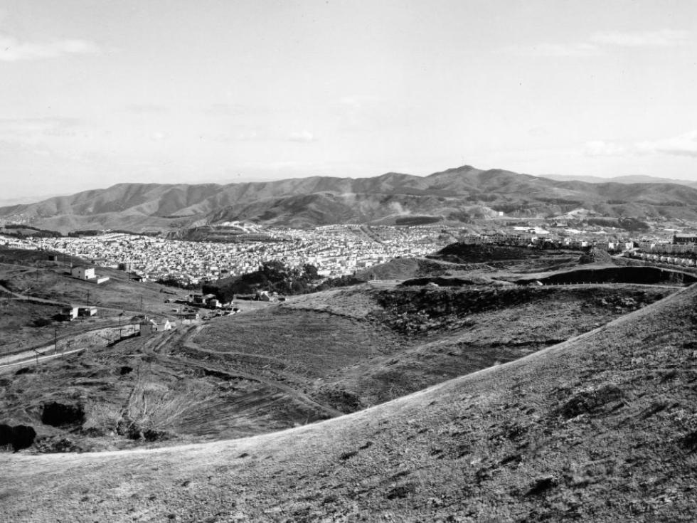 #214 San Francisco looking south from Twin Peaks Blvd, circa 1957.